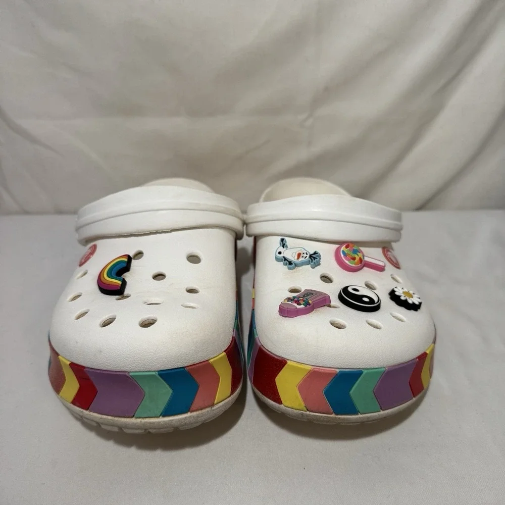 Crocs Kids' Crocband Chevron Beaded Clogs Sandals Size J5